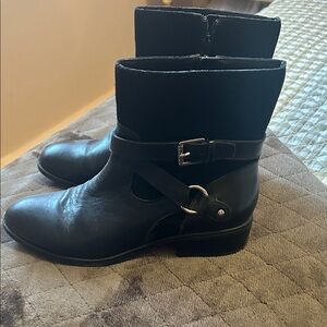 Lauren Ralph Lauren Black Ankle Boots with Buckle